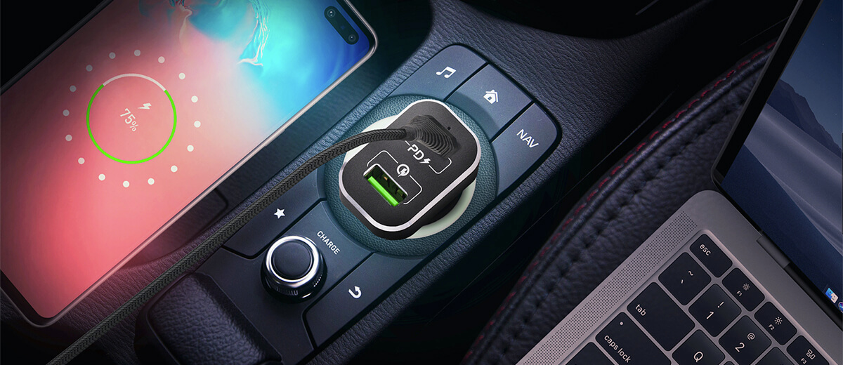 Автомобільний зарядний пристрій Momax Dual-port Fast Car Charger 63W