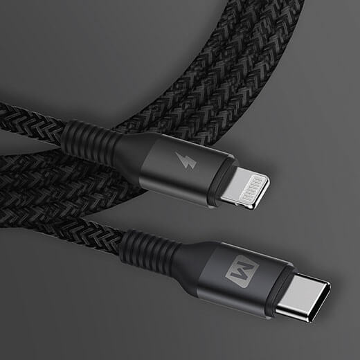 Нейлоновый кабель Momax Elite Link USB-C to Lightning 1.2m Black (MFI)