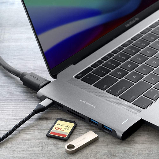 Хаб (адаптер) Momax One Link 7-in-1 Dual USB-C Hub для MacBook