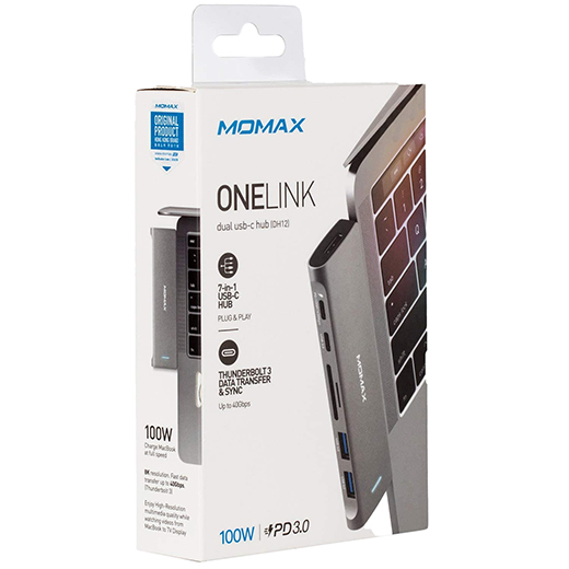 Хаб (адаптер) Momax One Link 7-in-1 Dual USB-C Hub для MacBook