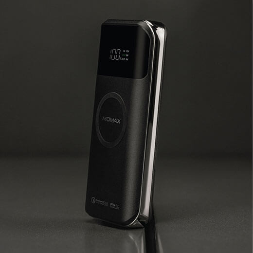 Повербанк с беспроводной зарядкой Momax Q.Power Air2+ Black (20000mAh)