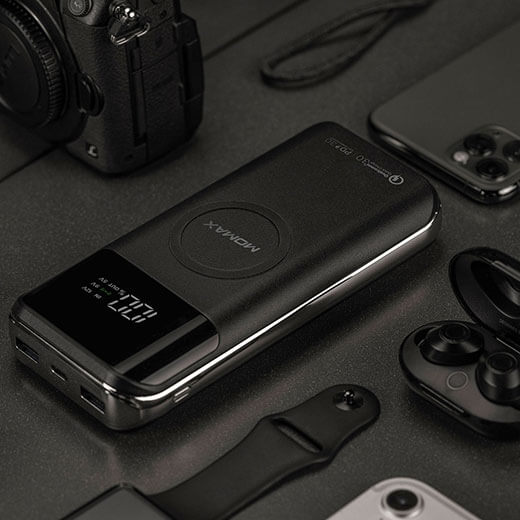 Повербанк с беспроводной зарядкой Momax Q.Power Air2+ Black (20000mAh)