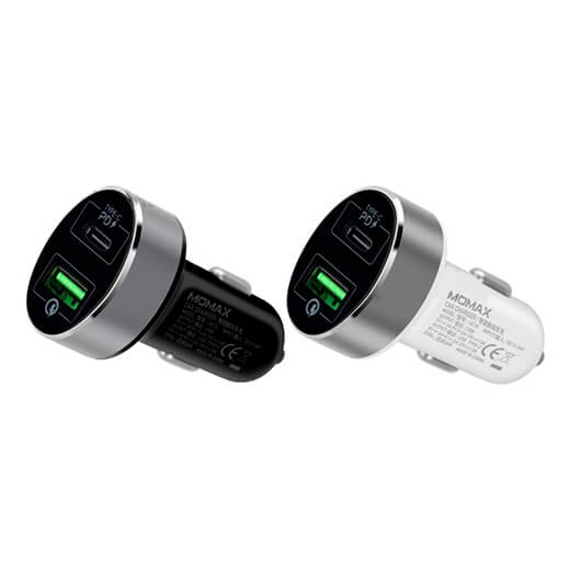 Быстрая автомобильная зарядка Momax UC10 Type-C PD Fast Car Charger 36W для iPhone