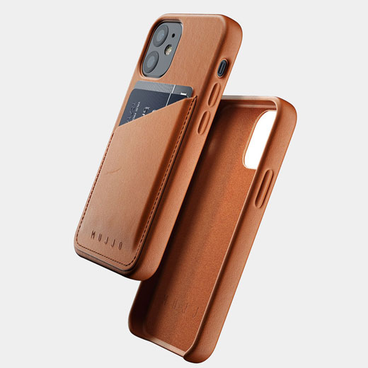 Кожаный чехол MUJJO Full Leather Wallet Case Black для iPhone 12 mini