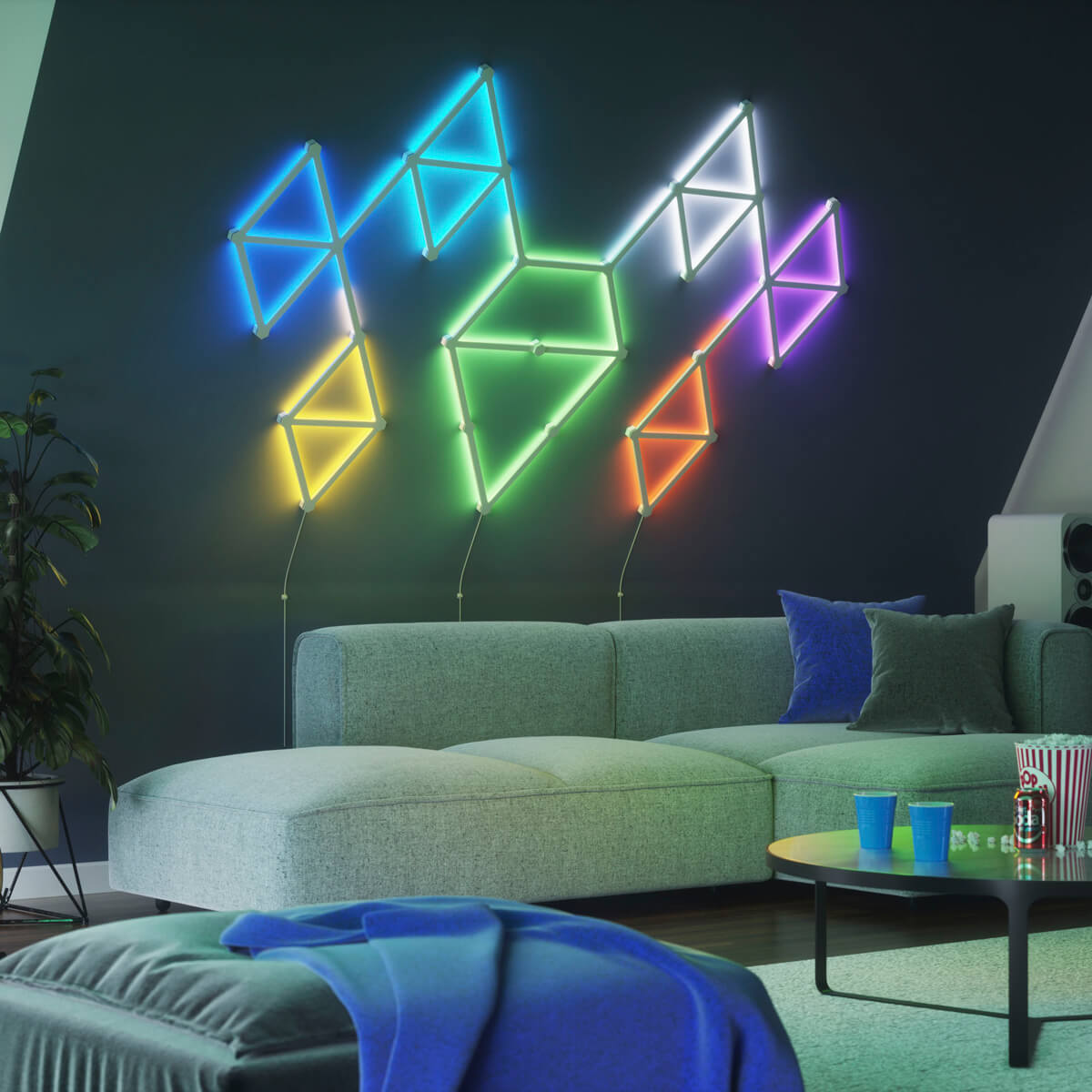 Цена умной системы освещения Nanoleaf Lines Smarter Kit Apple HomeKit Multicolor (3 панели)