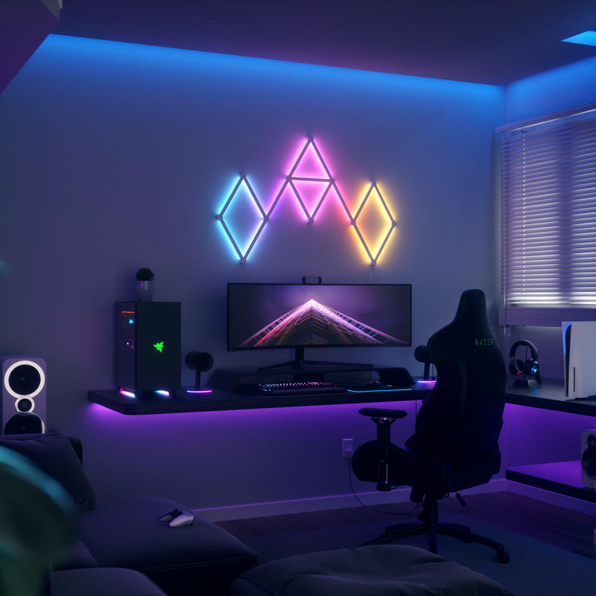 Купить новую умную система освещения Nanoleaf Lines Smarter Kit Apple HomeKit Multicolor (3 панели)