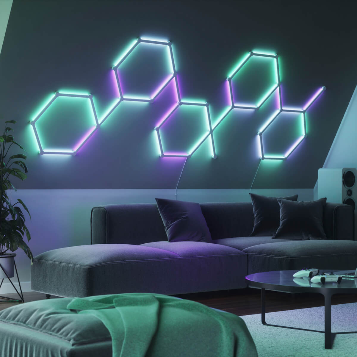 Умная система освещения Nanoleaf Lines Smarter Kit Apple HomeKit Multicolor (3 панели) LayoutDetectTM