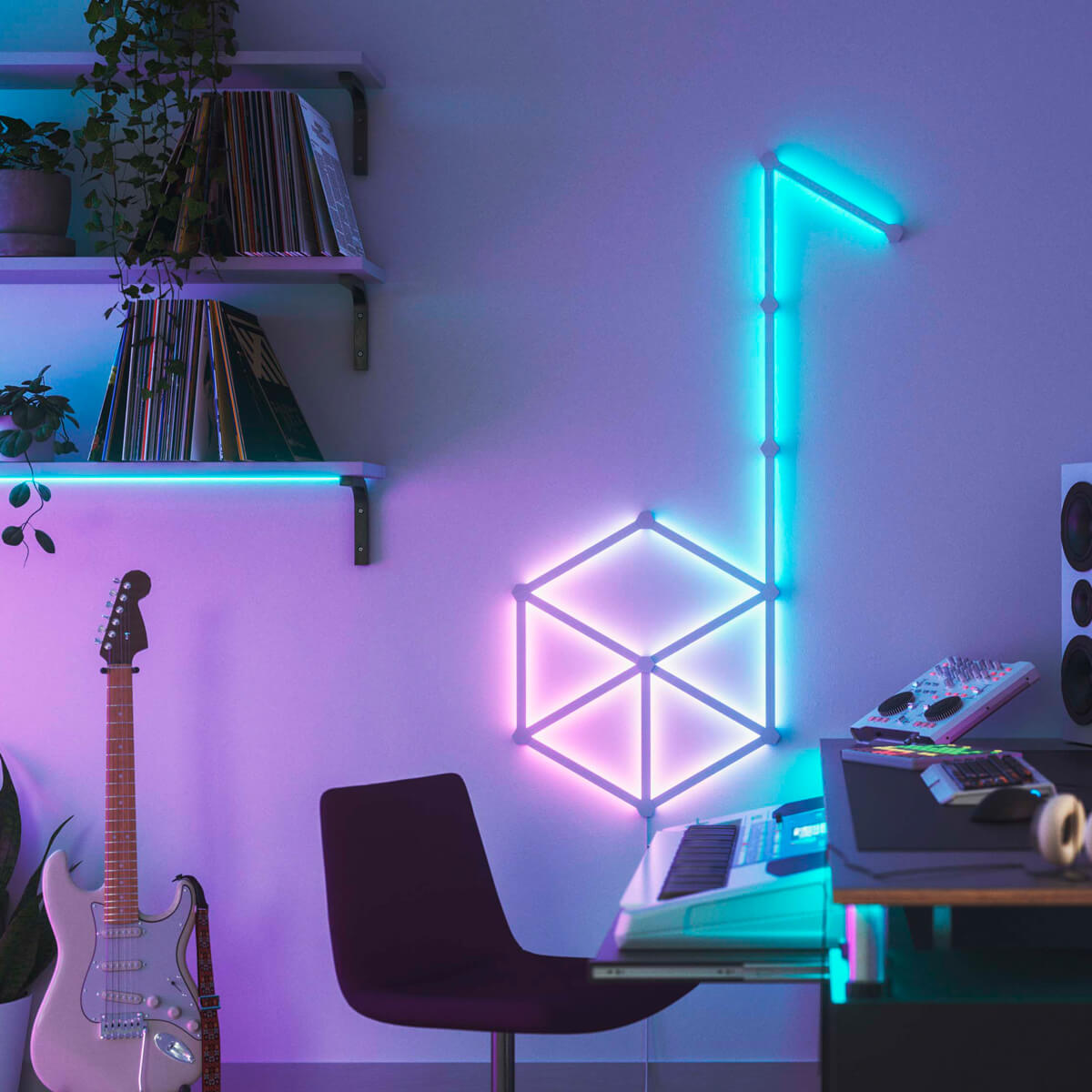 Купить умную систему освещения Nanoleaf Lines Smarter Kit Apple HomeKit Multicolor (3 панели)