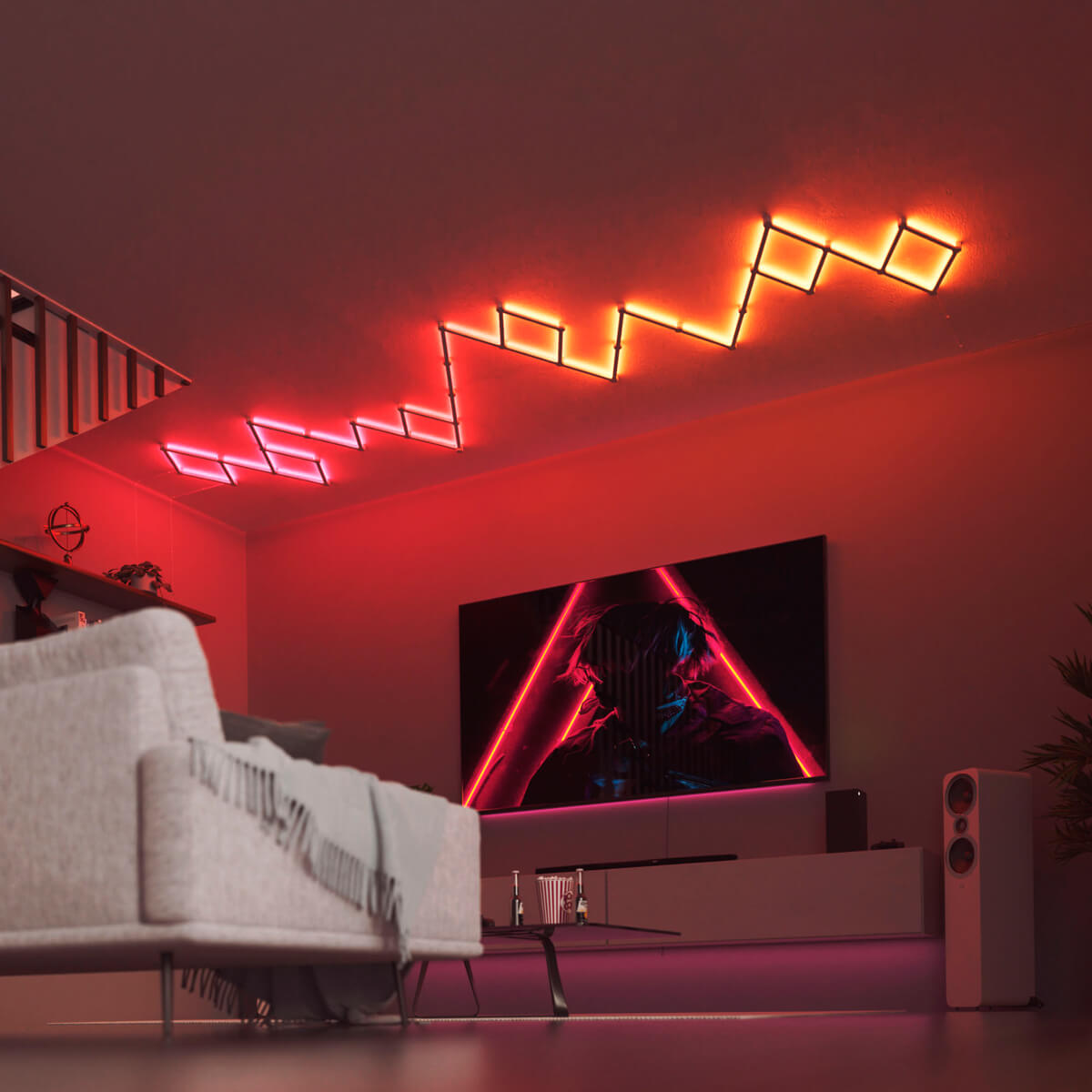 Інтеграція розумної системи освітлення Nanoleaf Lines Smarter Kit Apple HomeKit Multicolor (9 панелей)