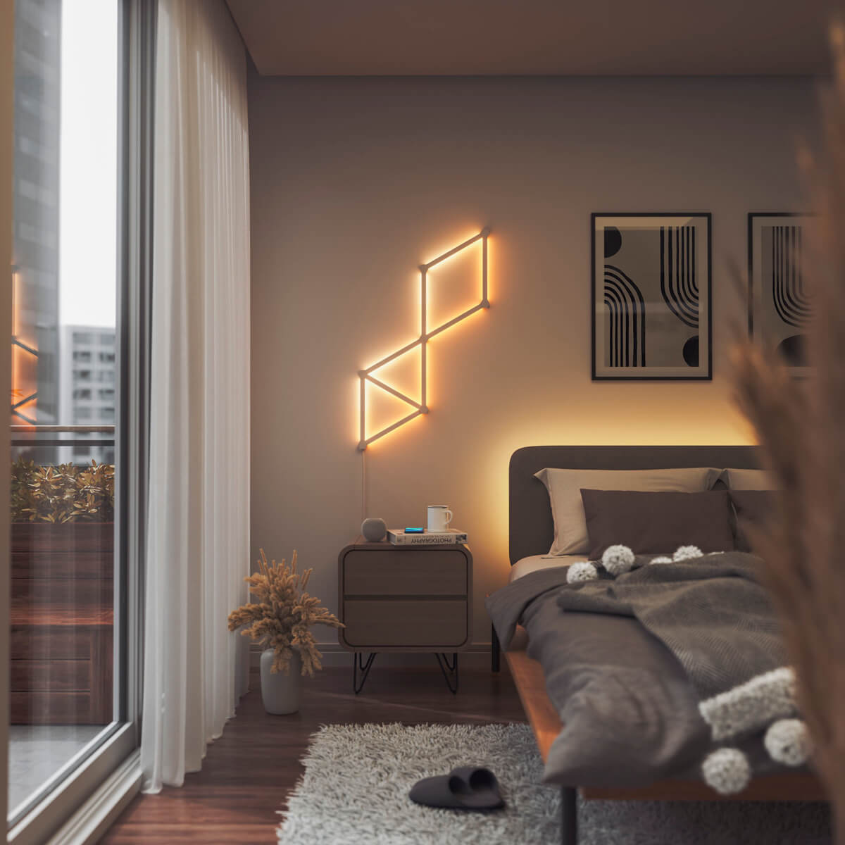 Ціна нової розумної системи освітлення Nanoleaf Lines Smarter Kit Apple HomeKit Multicolor (9 панелей)