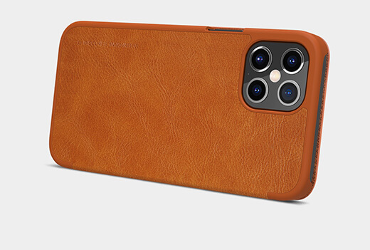 Кожаный чехол-книжка Nillkin Qin Leather Case Brown для iPhone 12/12 Pro