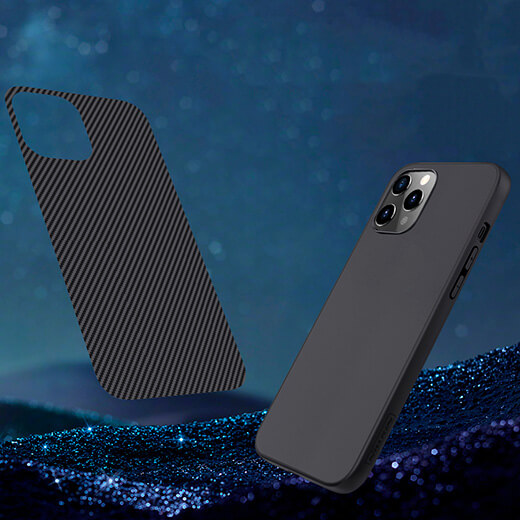 Черный силиконовый чехол Nillkin Synthetic Fiber для iPhone 12 Pro Max
