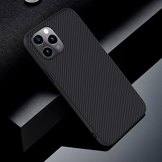 Черный силиконовый чехол Nillkin Synthetic Fiber для iPhone 12 Pro Max