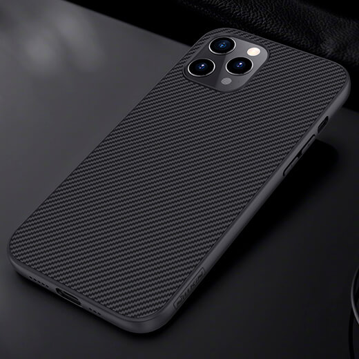 Черный силиконовый чехол Nillkin Synthetic Fiber для iPhone 12 Pro Max