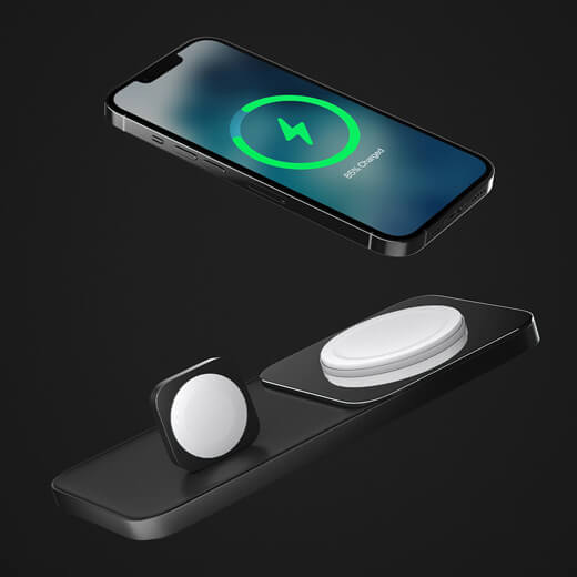 Беспроводная зарядка Nomad Base One Max MagSafe Charger Carbide для iPhone | Apple Watch цена