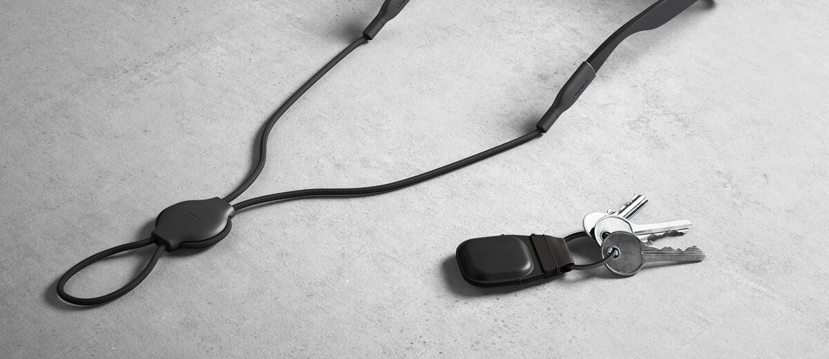 Шкіряний брелок з кільцем Nomad Leather Keychain Black для AirTag