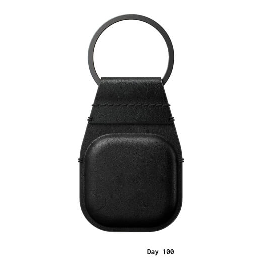 Шкіряний брелок з кільцем Nomad Leather Keychain Black для AirTag