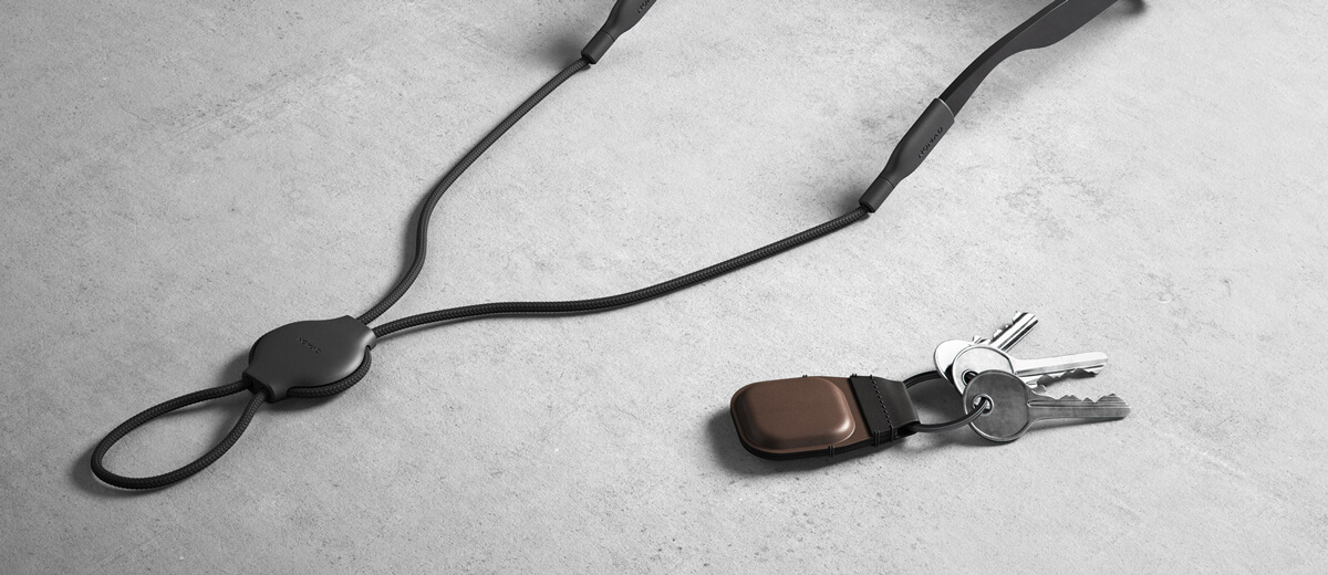 Кожаный брелок с кольцом Nomad Leather Keychain Rustic Brown для AirTag