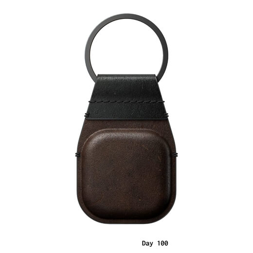 Кожаный брелок с кольцом Nomad Leather Keychain Rustic Brown для AirTag