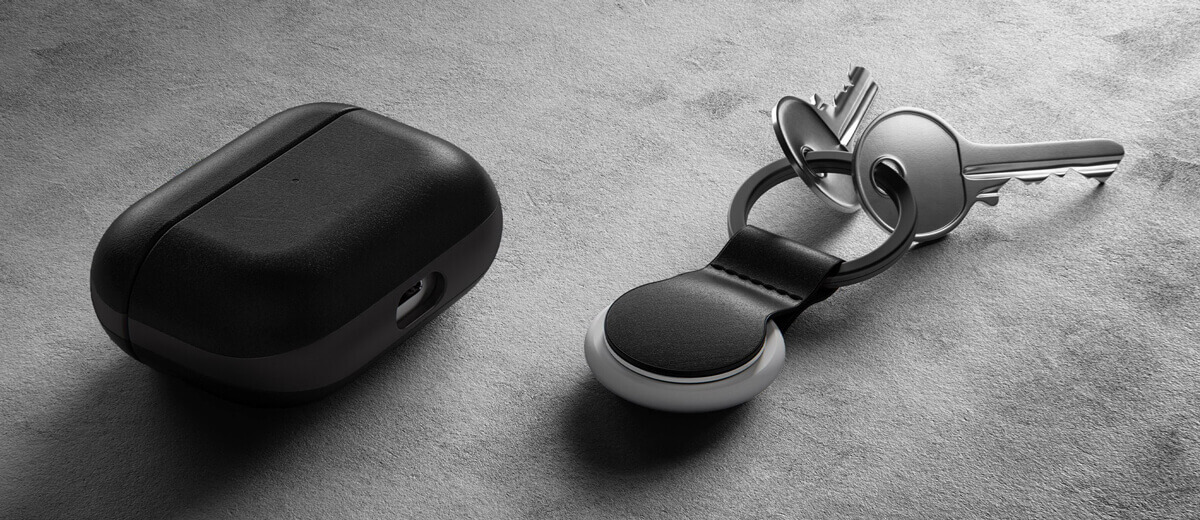 Кожаный брелок с кольцом Nomad Leather Loop Black для AirTag