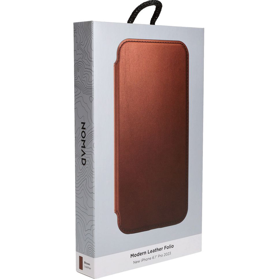 Чохол Nomad Modern Leather для Apple iPhone 15 Pro, коричневий