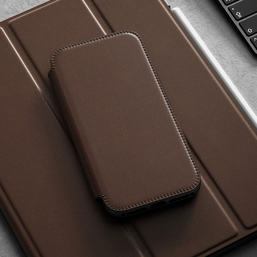Кожаный чехол-книжка Nomad Rugged Folio Horween Leather Black для iPhone 12 Pro Max