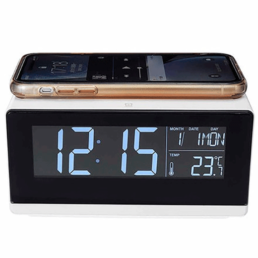 Настільний годинник з бездротовою зарядкою Momax Q.Clock Digital Clock Wireless Charger