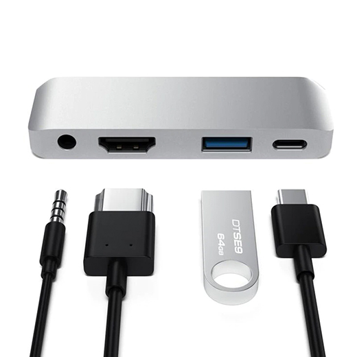Хаб (адаптер) iLoungeMax 4 in 1 USB Type-C to HDMI | USB 3.0 | USB-C PD Charging | 3.5mm для iPad Pro 2020
