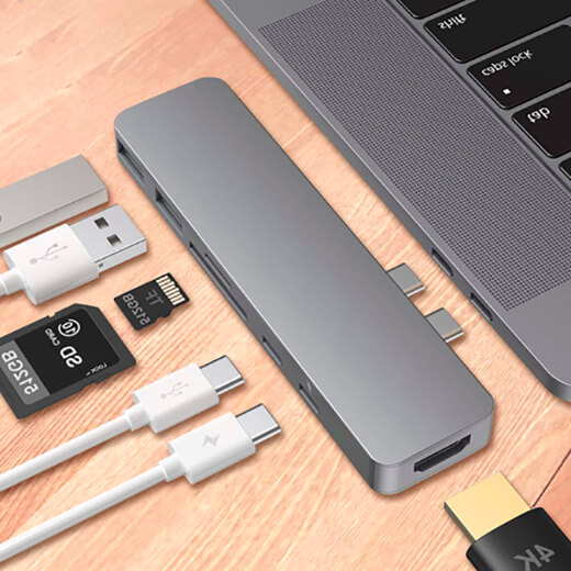 Хаб (адаптер) iLoungeMax 7-in-1 USB-C PD HDMI 4K30Hz для MacBook Space Gray цена