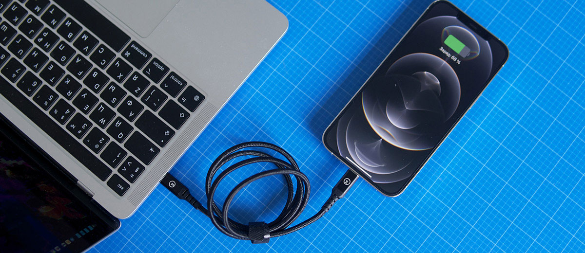 Плетеный кабель oneLounge 1Power MFi Lightning to USB (1 m)