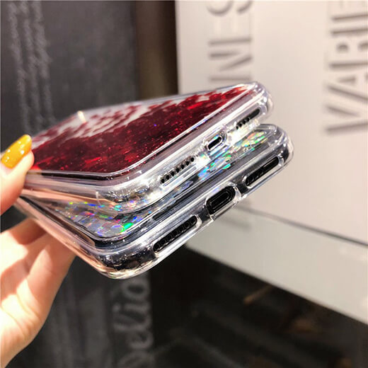 Защитный чехол с жидкими блестками iLoungeMax Glitter Heart-Shaped Sequins для iPhone 12 mini