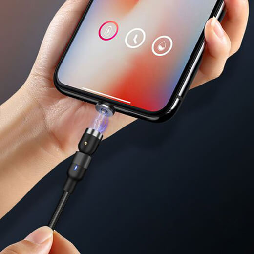Зарядный магнитный кабель iLoungeMax Rotate Magnetic Cable Micro-USB/Type-C/Lightning 1m