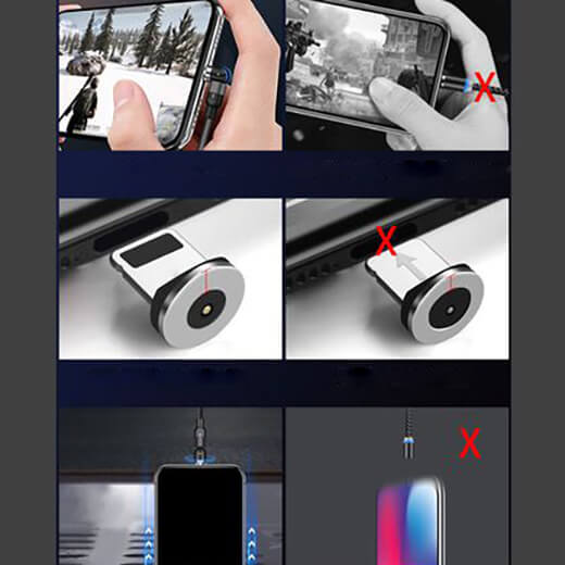 Зарядный магнитный кабель iLoungeMax Rotate Magnetic Cable Micro-USB/Type-C/Lightning 1m