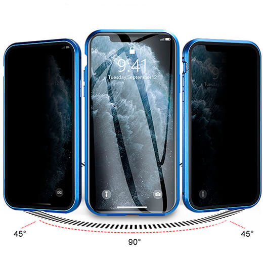 Магнітний чохол зі склом атишпигун iLoungeMax Shield Case Black для iPhone 12 | 12 Pro