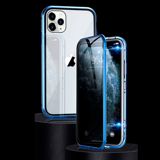 Магнітний чохол зі склом атишпигун iLoungeMax Shield Case Black для iPhone 12 | 12 Pro