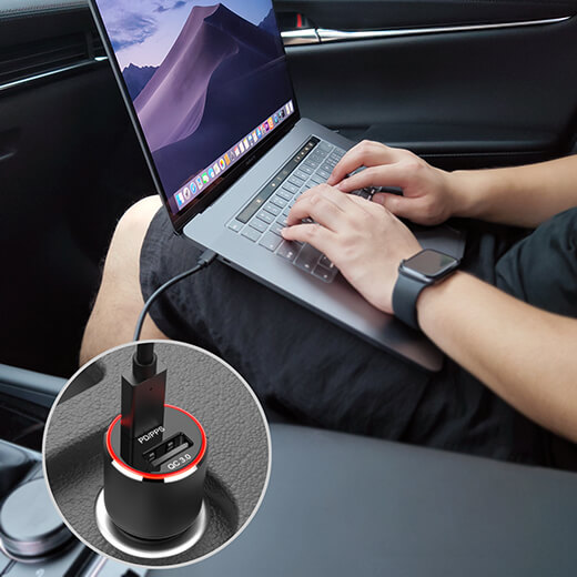 Быстрое автомобильное зарядное устройство iLoungeMax SuperCharger USB-C PD + QC 3.0 83W