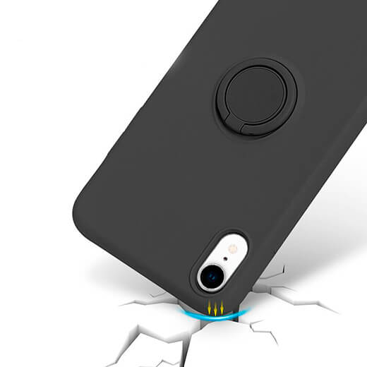 Силіконовий чохол iLoungeMax With Ring Black для iPhone XR