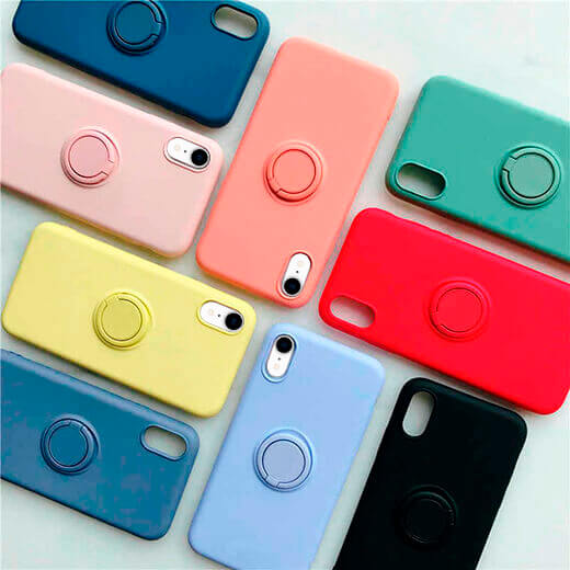 Силіконовий чохол iLoungeMax With Ring Black для iPhone XR