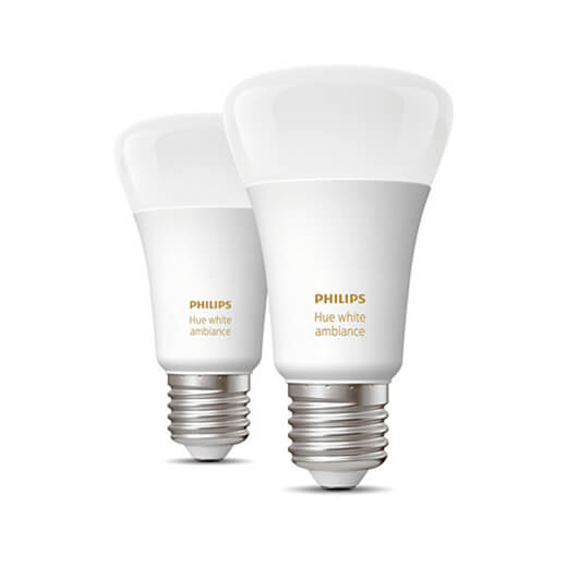 Розумні світлодіодні лампочки Philips Hue White Ambiance E27 Apple HomeKit (2 шт)