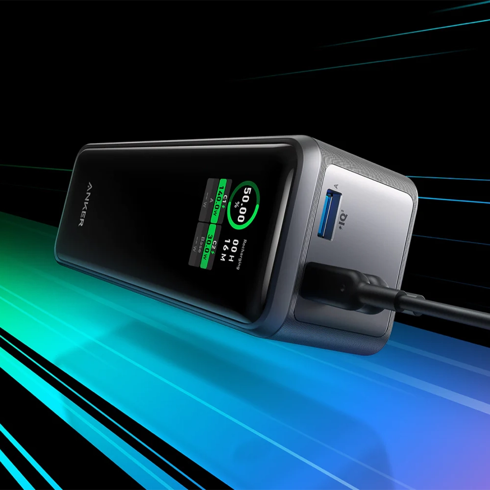 Повербанк 3-в-1 Anker Prime Power Bank Black 27650 mAh, 250W