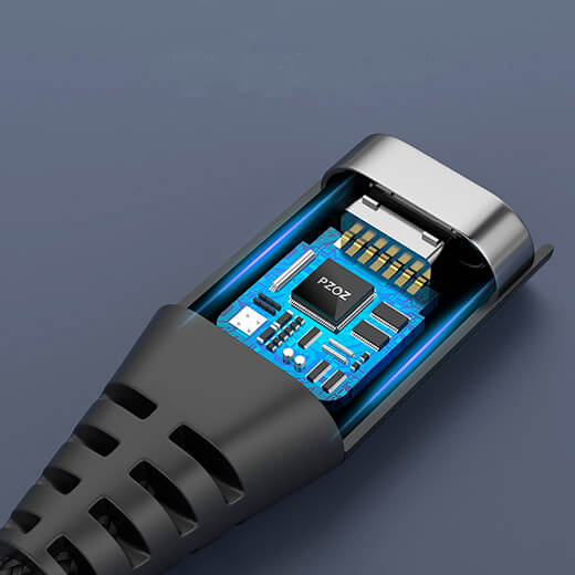 Магнітний кабель PZOZ / 1M + 3Plug для iPhone / Micro usb / Type-c Black