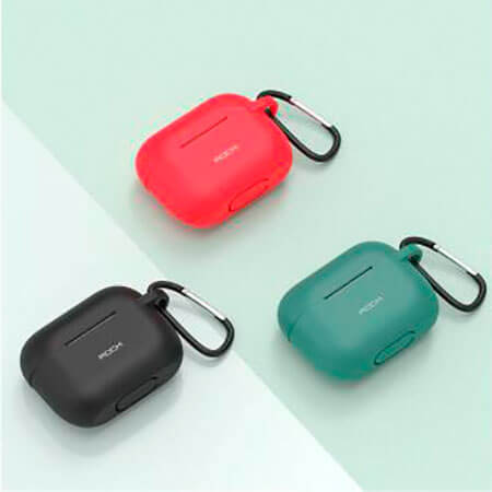 Силиконовый чехол с карабином для Apple AirPods Pro ROCK Silicone Case