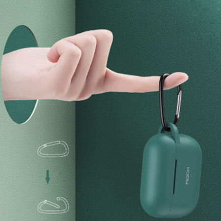 Силиконовый чехол с карабином для Apple AirPods Pro ROCK Silicone Case