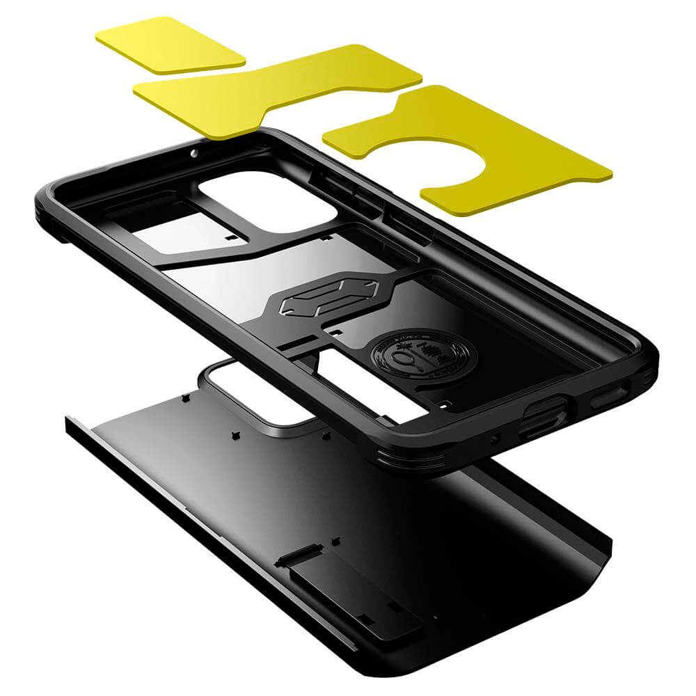 Протиударний чохол Spigen Tough Armor Black для Samsung Galaxy S20 має конструкцію з трьох шарів