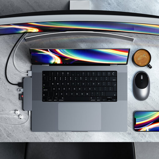 Цена на Satechi Dual USB-C Pro Hub Max Space Gray для Macbook