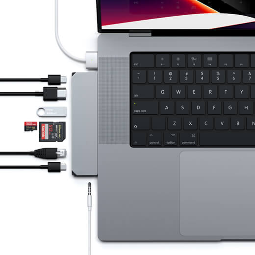 Новинка Satechi Dual USB-C Pro Hub Max Space Gray для Macbook