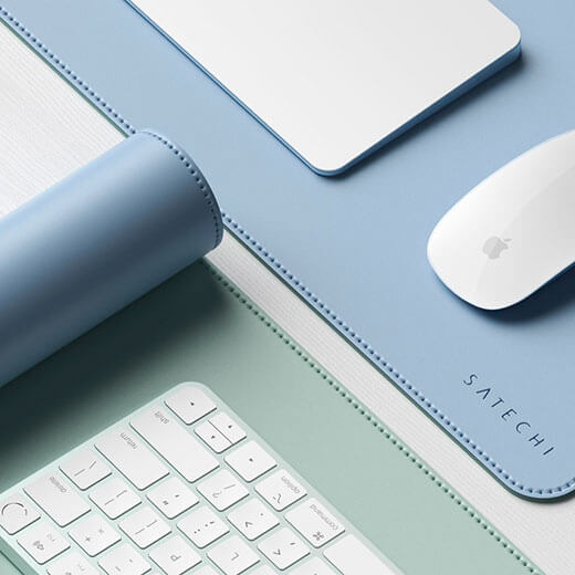 Двухсторонний большой коврик для мыши и клавиатуры Satechi Eco-Leather Deskmate Blue | Green