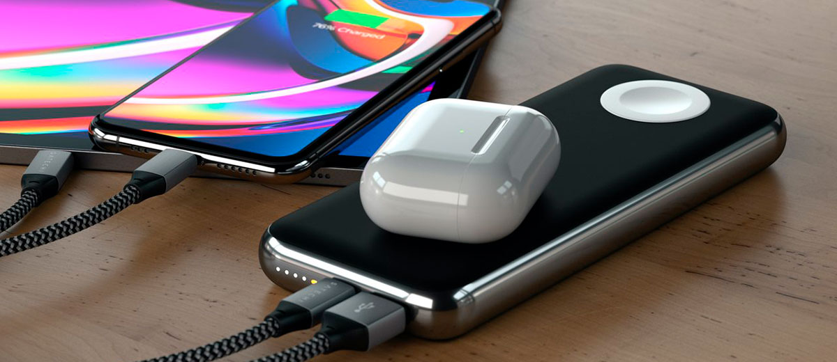 Повербанк с беспроводной зарядкой Satechi Quatro Wireless Power Bank (10000mAh)