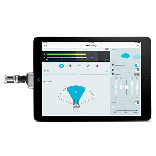 Цифровой конденсаторный микрофон Shure Motiv MV88 MFI для iPhone | iPad