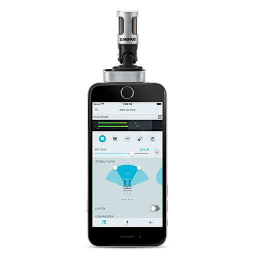 Цифровой конденсаторный микрофон Shure Motiv MV88 MFI для iPhone | iPad